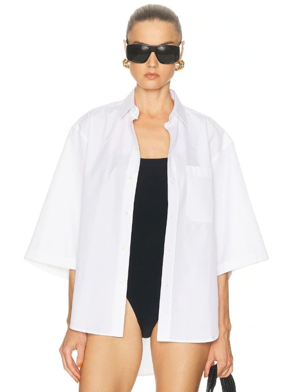WARDROBE.NYC Short Sleeve Shirt in White